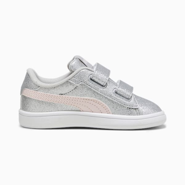 Sneakers PUMA Smash 3.0 Glitz Glam, tout-petits, Glacial Gray-Frosty Pink, extralarge