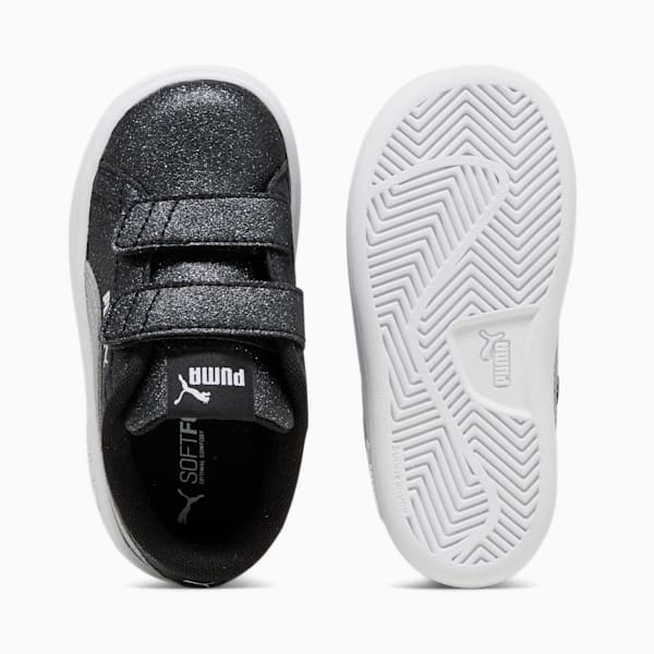 PUMA Smash 3.0 Glitz Glam Toddlers' Sneakers, PUMA Black-PUMA Silver-PUMA White, extralarge