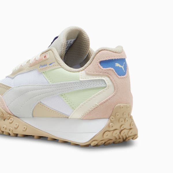 Tenis Blktop Rider BTS para adolescentes, PUMA White-Dewdrop-Rose Quartz, extralarge