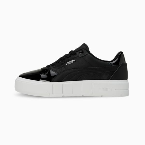 PUMA Cali Court Patent Women's Sneakers, PUMA Black-PUMA White, extralarge-IND