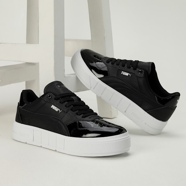 Cali Court Patent Women's Sneakers, PUMA Black-PUMA White, extralarge-IND