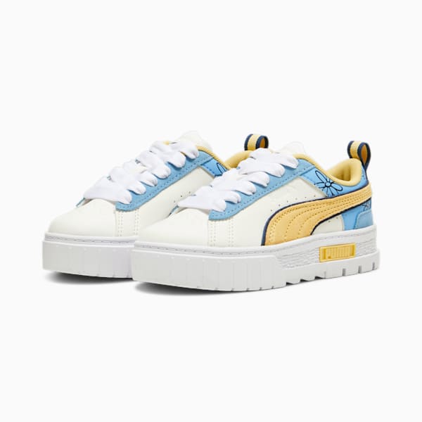 キッズ ガールズ PUMA x スマーフ メイズ スニーカー 17-21cm, Warm White-Flaxen, extralarge-JPN