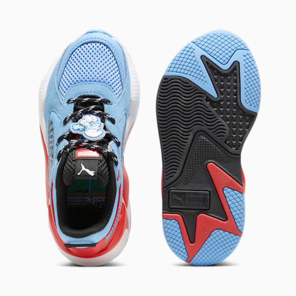 PUMA x THE SMURFS RS-X Little Kids' Sneakers, Team Light Blue-PUMA Red, extralarge