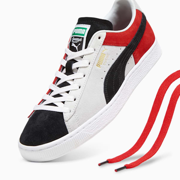 Tenis deportivos Suede Iconix 23 para hombre, Cool Light Gray-For All Time Red, extralarge