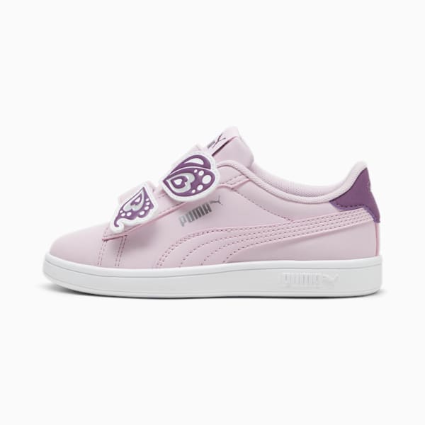 PUMA Smash 3.0 Butterfly Little Kids' Sneakers, Grape Mist-Crushed Berry-PUMA White, extralarge
