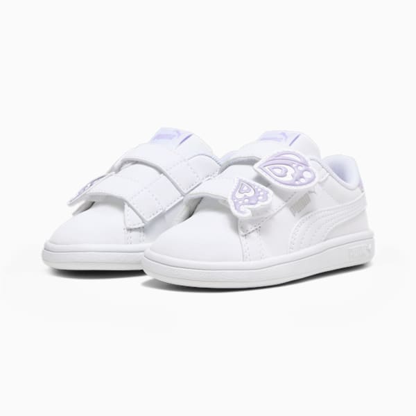 PUMA Smash 3.0 Butterfly Toddlers' Sneakers, PUMA White-Vivid Violet-PUMA Silver, extralarge