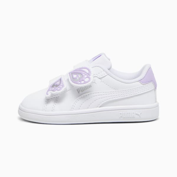 Tenis Infantiles PUMA Smash 3.0 Butterfly, PUMA White-Vivid Violet-PUMA Silver, extralarge