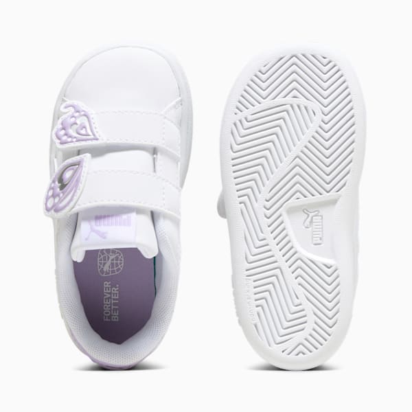 Tenis Infantiles PUMA Smash 3.0 Butterfly, PUMA White-Vivid Violet-PUMA Silver, extralarge