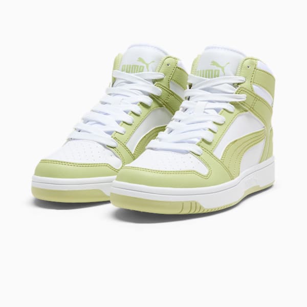 Tenis para mujer PUMA Rebound LayUp SL, PUMA White-Pistachio Green-Calming Green, extralarge
