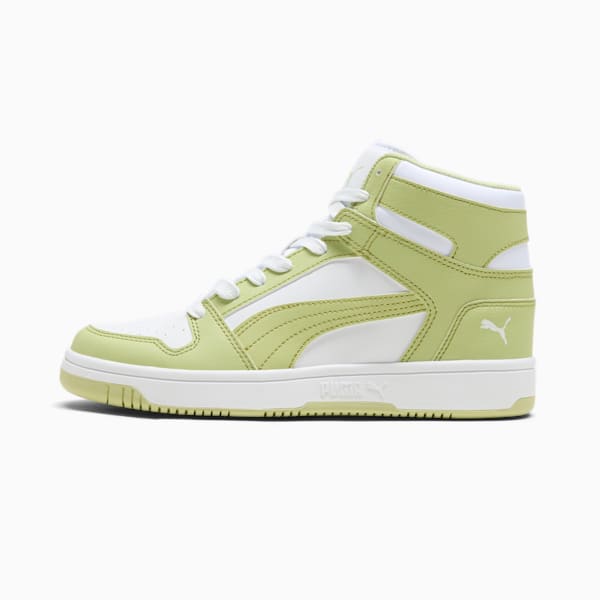 Tenis para mujer PUMA Rebound LayUp SL, PUMA White-Pistachio Green-Calming Green, extralarge