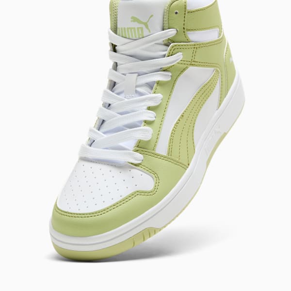 Tenis para mujer PUMA Rebound LayUp SL, PUMA White-Pistachio Green-Calming Green, extralarge
