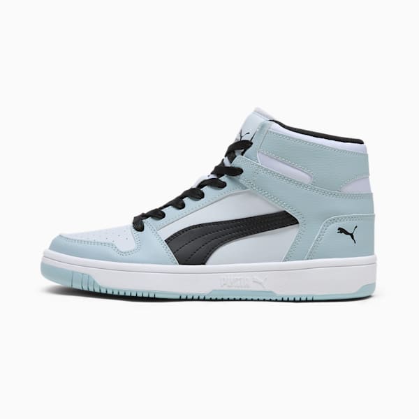 PUMA Rebound LayUP SL Women's Sneakers, Silver Mist-PUMA Black-Frosted Dew, extralarge