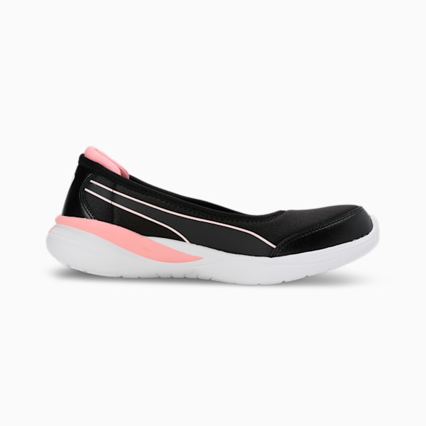 Flaira Softride Sporty Women's Slip-On Shoes, PUMA Black-Peach Smoothie-PUMA White, extralarge-IND