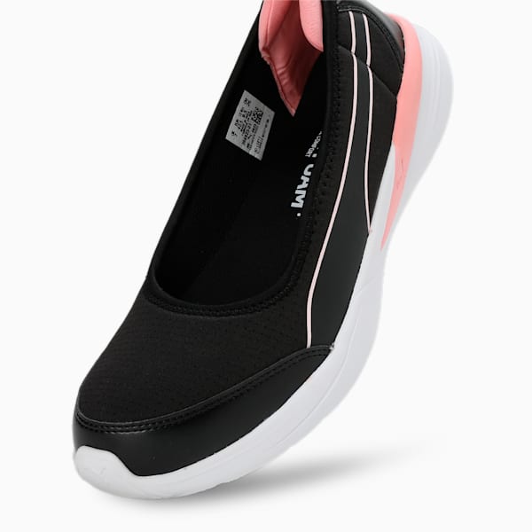 Flaira Softride Sporty Women's Slip-On Shoes, PUMA Black-Peach Smoothie-PUMA White, extralarge-IND