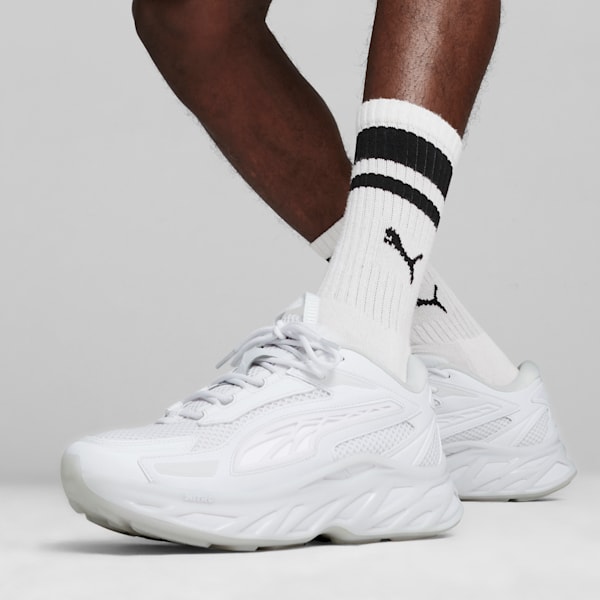 Tenis casuales Exotek NITRO Base para hombre, PUMA White-Silver Mist, extralarge