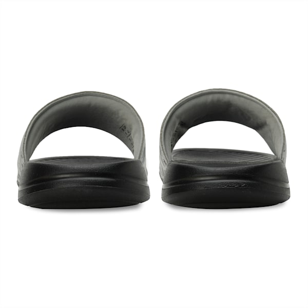 Logo Pop Slides, Concrete Gray-PUMA Black-Cool Dark Gray, extralarge-IND
