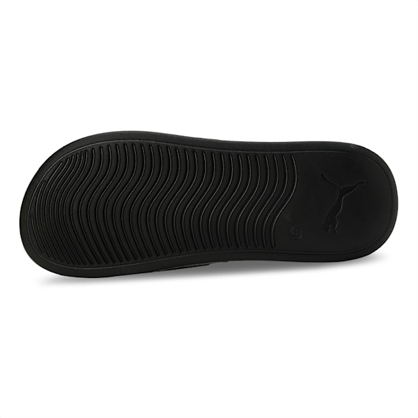 Logo Pop Slides, Concrete Gray-PUMA Black-Cool Dark Gray, extralarge-IND