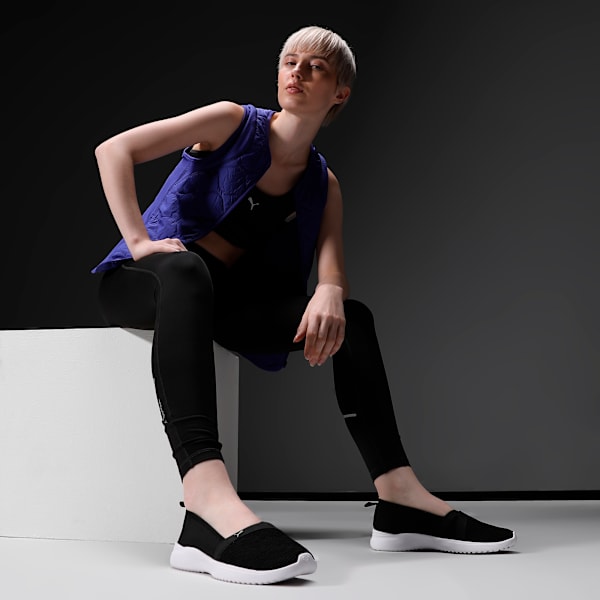 Adelina Women's Ballerina Shoes, PUMA Black-PUMA Silver, extralarge-IND