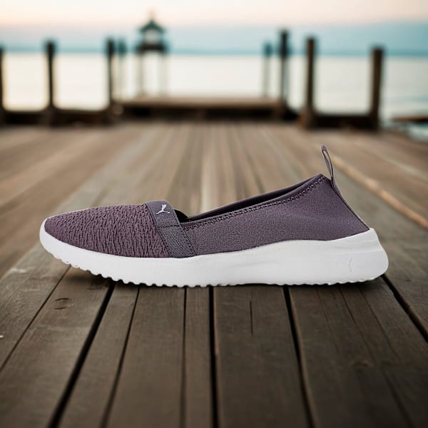 Adelina Women's Ballerina Shoes, Purple Charcoal-Spring Lavender-PUMA White, extralarge-IND