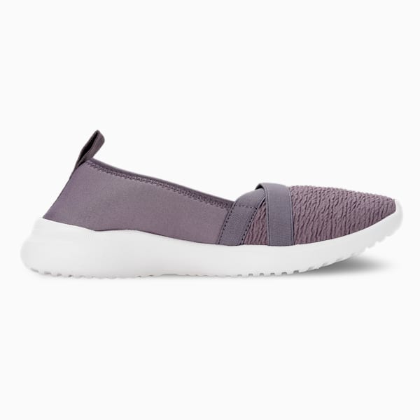 Adelina Women's Ballerina Shoes, Purple Charcoal-Spring Lavender-PUMA White, extralarge-IND