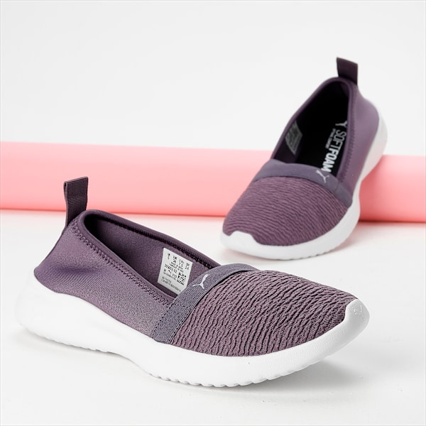 Adelina Women's Ballerina Shoes, Purple Charcoal-Spring Lavender-PUMA White, extralarge-IND