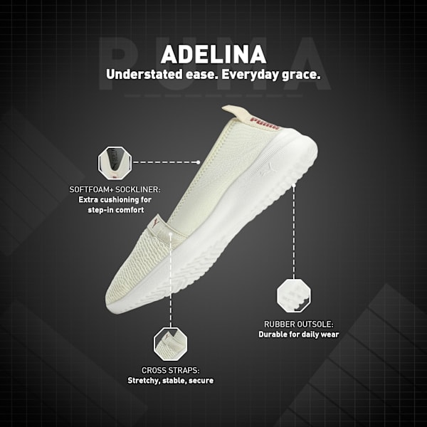 Adelina Women's Ballerina Shoes, Pristine-Heartfelt-PUMA White, extralarge-IND