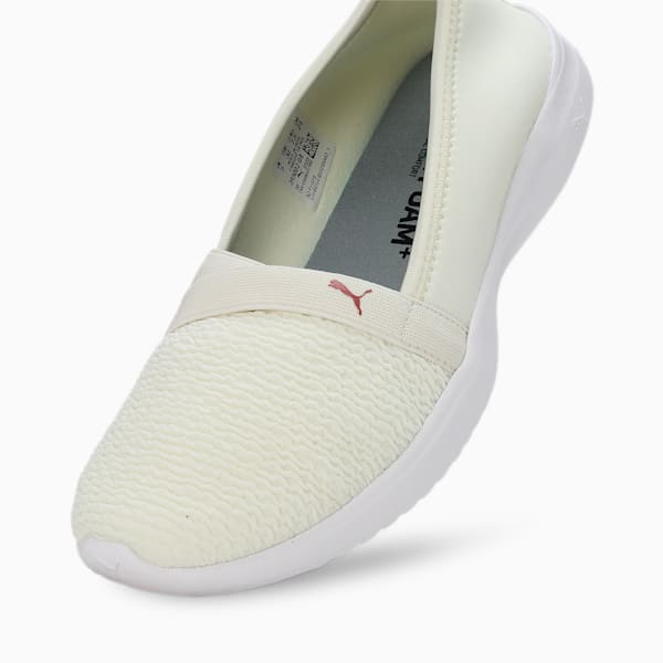 Adelina Women's Ballerina Shoes, Pristine-Heartfelt-PUMA White, extralarge-IND