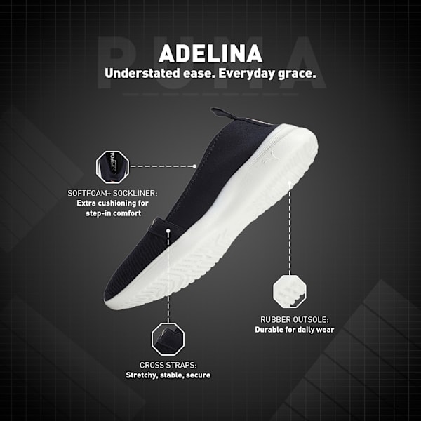 Adelina Women's Ballerina Shoes, PUMA Navy-Future Pink-PUMA White, extralarge-IND