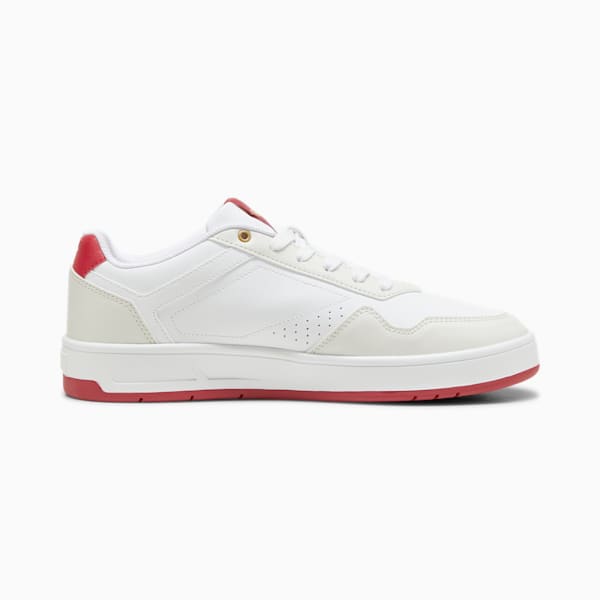 Court Classic Men's Sneakers, PUMA White-Vapor Gray-Club Red, extralarge