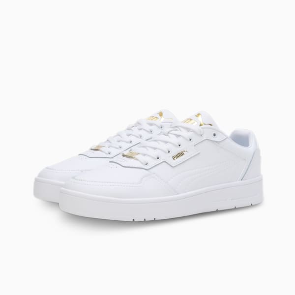 Court Classic Lux Unisex Sneakers, PUMA White-PUMA Gold, extralarge-IND