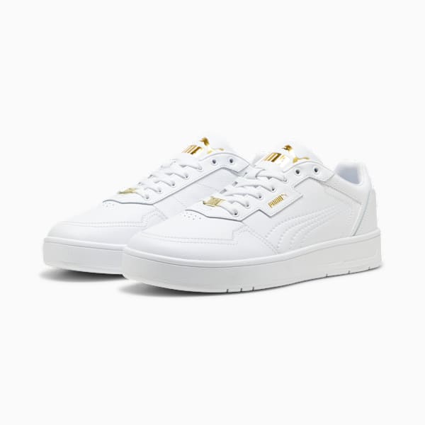 Court Classic Lux Unisex, PUMA White-PUMA Gold, extralarge
