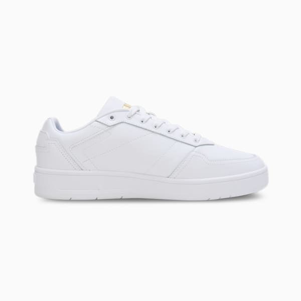 Court Classic Lux Unisex Sneakers, PUMA White-PUMA Gold, extralarge-IND
