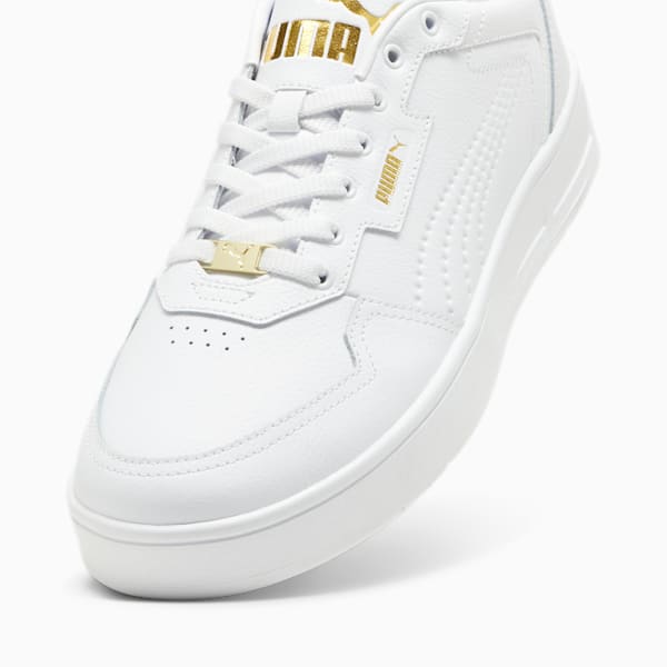 Court Classic Lux Unisex Sneakers, PUMA White-PUMA Gold, extralarge-AUS