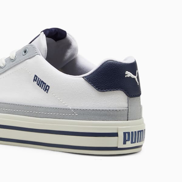 Court Classic Vulc Men's Sneakers, PUMA White-PUMA Navy-Cool Mid Gray, extralarge