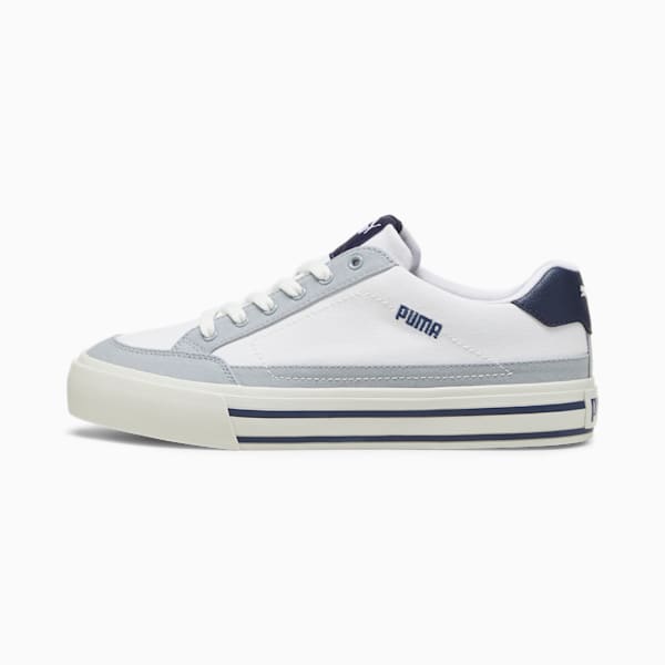 Court Classic Vulc Men's Sneakers, PUMA White-PUMA Navy-Cool Mid Gray, extralarge