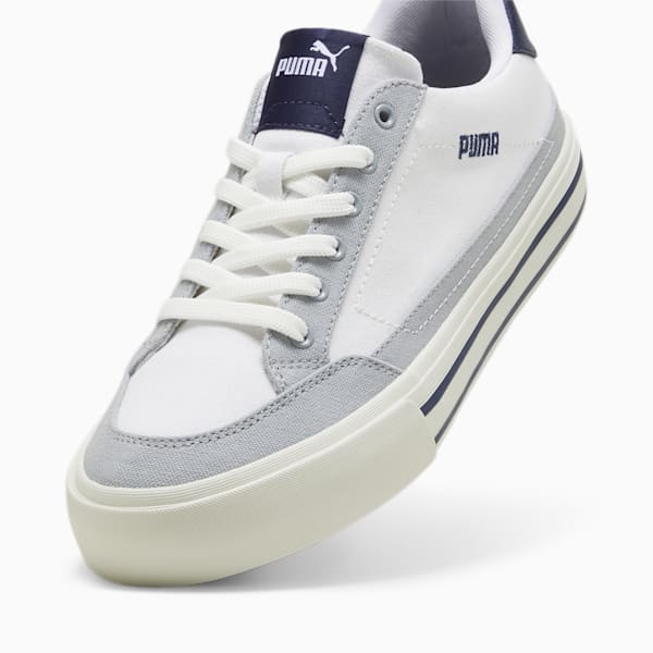Court Classic Vulc Men's Sneakers, PUMA White-PUMA Navy-Cool Mid Gray, extralarge