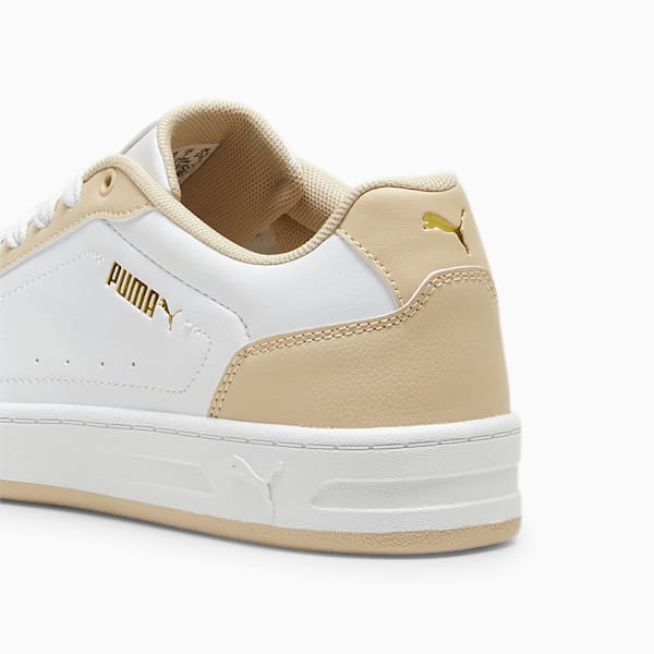 Court Classy Women's Sneakers, PUMA White-Cashew-PUMA Gold, extralarge