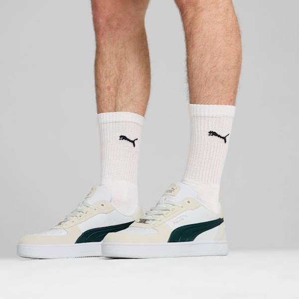 Caven 2.0 Lux Suede Men's Sneakers, Vapor Gray-Dark Myrtle-PUMA White, extralarge