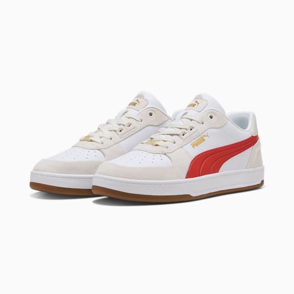 Sneakers PUMA Caven 2.0 Lux SD, Vapor Gray-Red Fire-PUMA White, extralarge