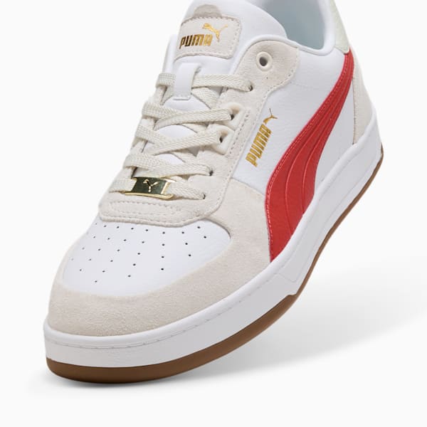Sneakers PUMA Caven 2.0 Lux SD, Vapor Gray-Red Fire-PUMA White, extralarge