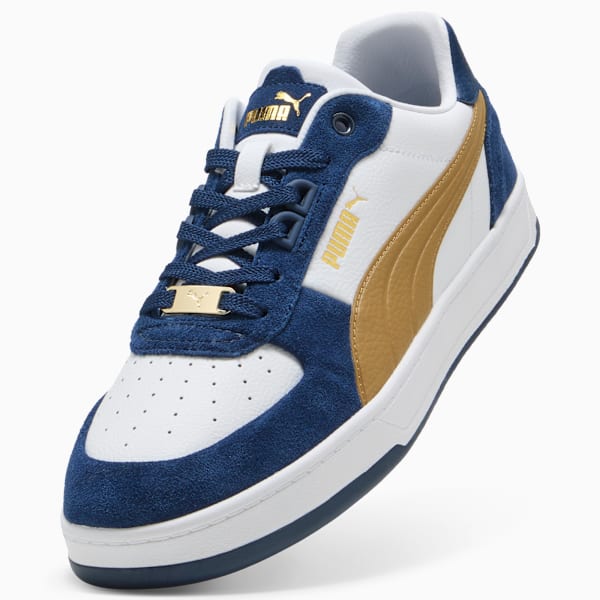 Caven 2.0 Lux Suede Men's Sneakers, PUMA White-Honey Butter-Persian Blue, extralarge