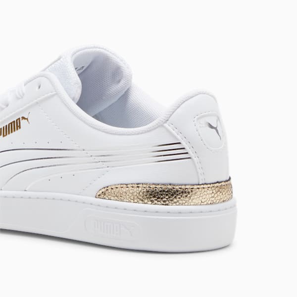 ウィメンズ ビッキー V3 メタリックシャイン スニーカー, PUMA White-PUMA Gold-PUMA Silver, extralarge-JPN