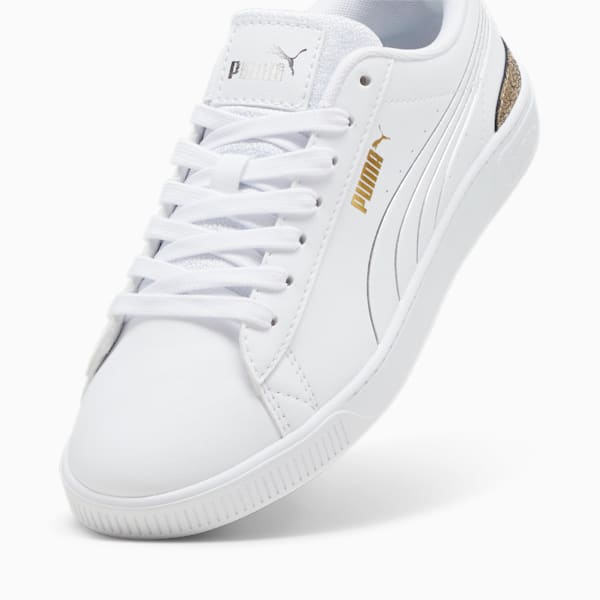 ウィメンズ ビッキー V3 メタリックシャイン スニーカー, PUMA White-PUMA Gold-PUMA Silver, extralarge-JPN