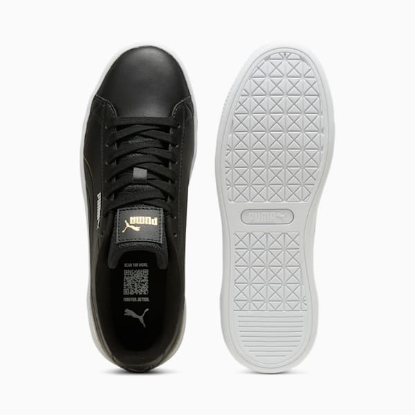 Tenis para mujer Vikky v3 Metallic Shine, PUMA Black-PUMA Gold-PUMA White, extralarge