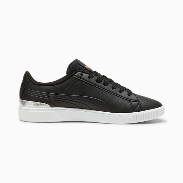 Vikky v3 Metallic Shine Women's Sneakers, PUMA Black-PUMA Gold-PUMA White, extralarge