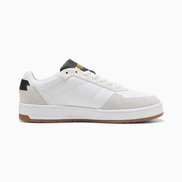 Court Classic Lux Sneakers Unisex, PUMA White-Feather Gray-PUMA Black, extralarge