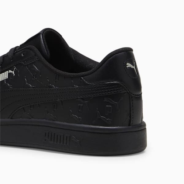 Puma Smash 3.0 Low Top Sneaker In Black- Black-white