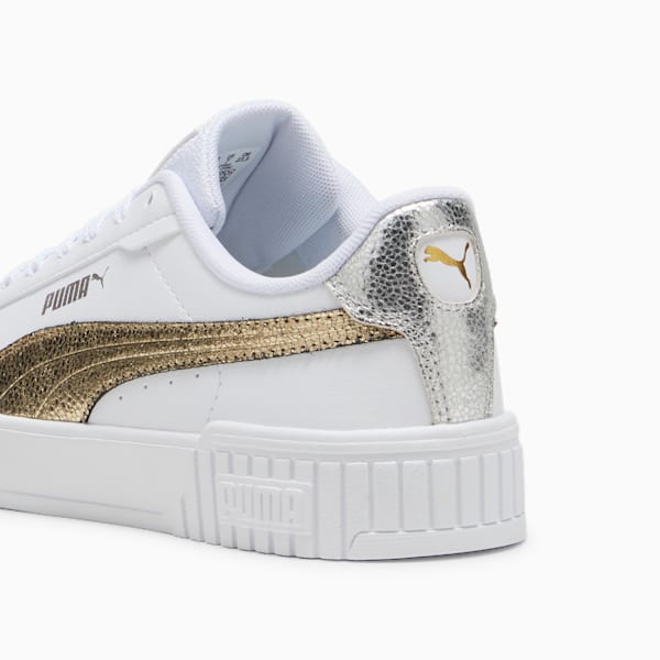 Carina 2.0 Metallic Shine Women's Sneakers, PUMA White-PUMA Gold-PUMA Silver, extralarge