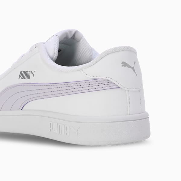 Smashic Women's Soft Suede Sneakers, PUMA White-Spring Lavender-Matte Silver, extralarge-IND