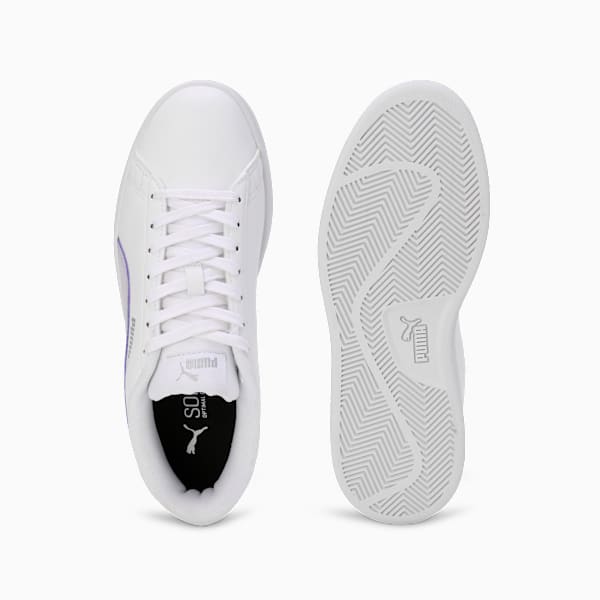 Smashic Women's Soft Suede Sneakers, PUMA White-Spring Lavender-Matte Silver, extralarge-IND